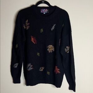 Lee Anderson Roymar 100% Alpaca Hand Made In Bolivia Floral Sweater Size Medium